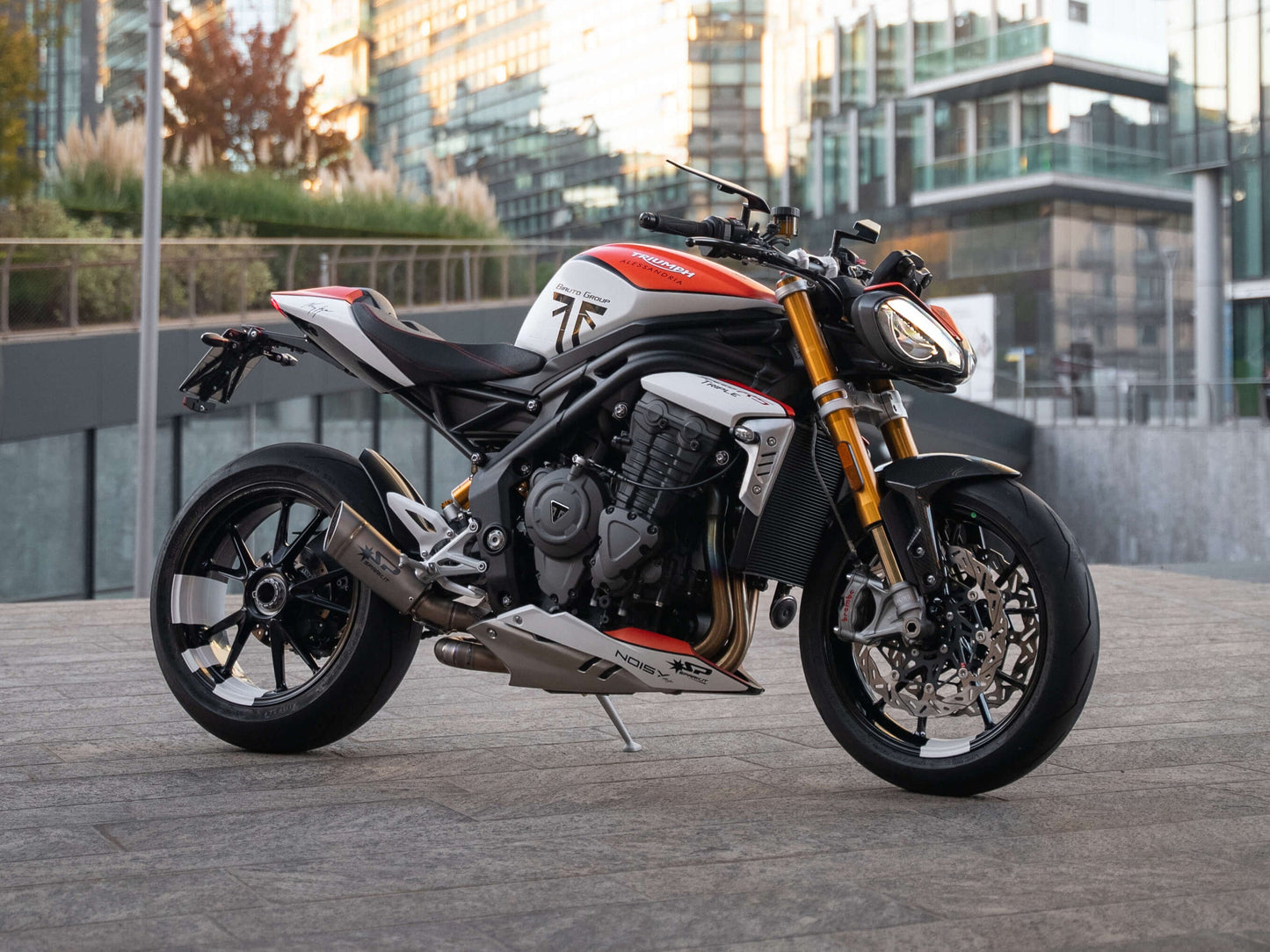 SPARK GTR0107 Triumph Speed Triple 1200RR / 1200RS (2021+) Titanium Slip-on Exhaust "Grid-O" (racing)