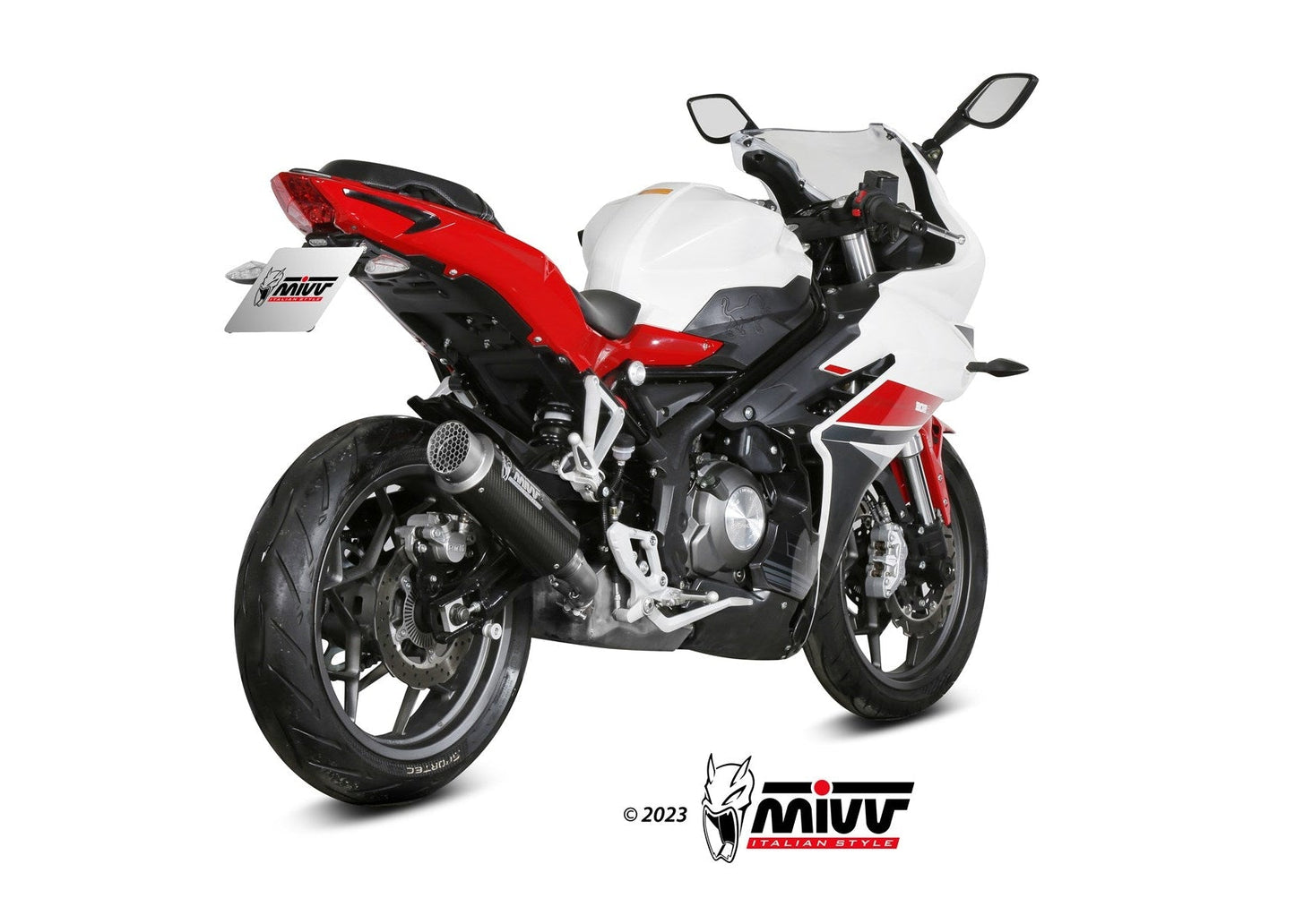 MIVV E.010 Benelli 302R (17/20) Slip-on Exhaust "GP-Pro" (carbon; approved) – Accessories in the 2WheelsHero Motorcycle Aftermarket Accessories and Parts Online Shop