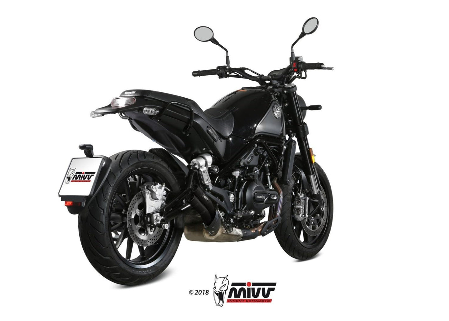 MIVV E.002 Benelli Leoncino 500 (2017+) Slip-on Exhaust "Double Gun" (black; approved) – Accessories in the 2WheelsHero Motorcycle Aftermarket Accessories and Parts Online Shop