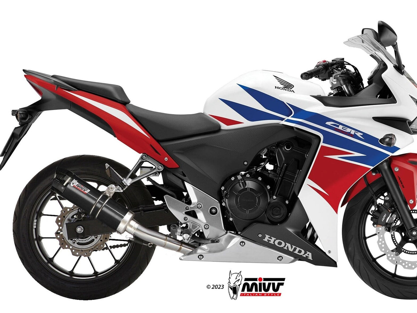 MIVV H.051 HONDA CBR 500 R ( 2013 / 15 ) Slip On Exhaust "GP" (black + carbon cap; approved) – Accessories in the 2WheelsHero Motorcycle Aftermarket Accessories and Parts Online Shop