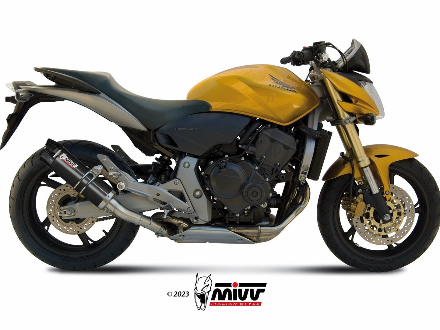 MIVV H.038 HONDA Hornet 600 ( 2007 / 13 ) Slip on Exhaust "GP" (black + carbon cap; approved) – Accessories in the 2WheelsHero Motorcycle Aftermarket Accessories and Parts Online Shop