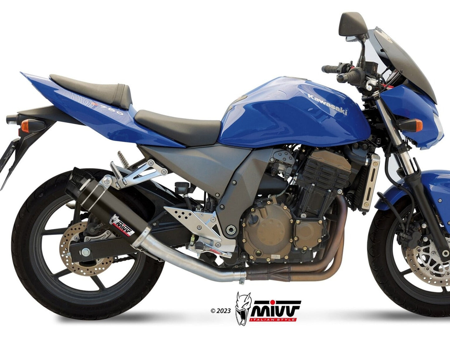 MIVV K.011 KAWASAKI Z 750 ( 2004 / 06 ) Slip On Exhaust "GP" (black + carbon cap ; approved) – Accessories in the 2WheelsHero Motorcycle Aftermarket Accessories and Parts Online Shop