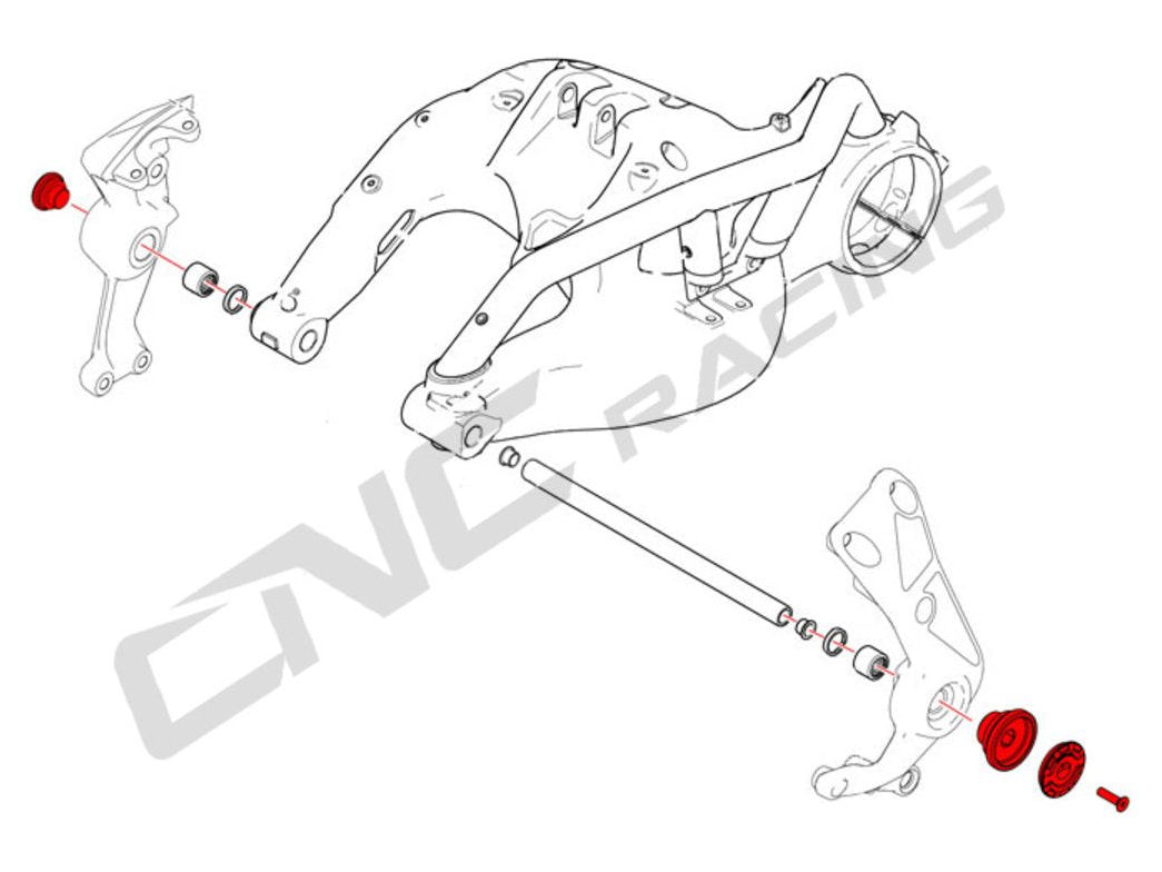 PEV04S - CNC RACING Ducati Diavel / XDiavel OEM Rearset Central Bolts (bi-color) – Accessories in the Motodeal Motorcycle Aftermarket Accessories and Parts Online Shop