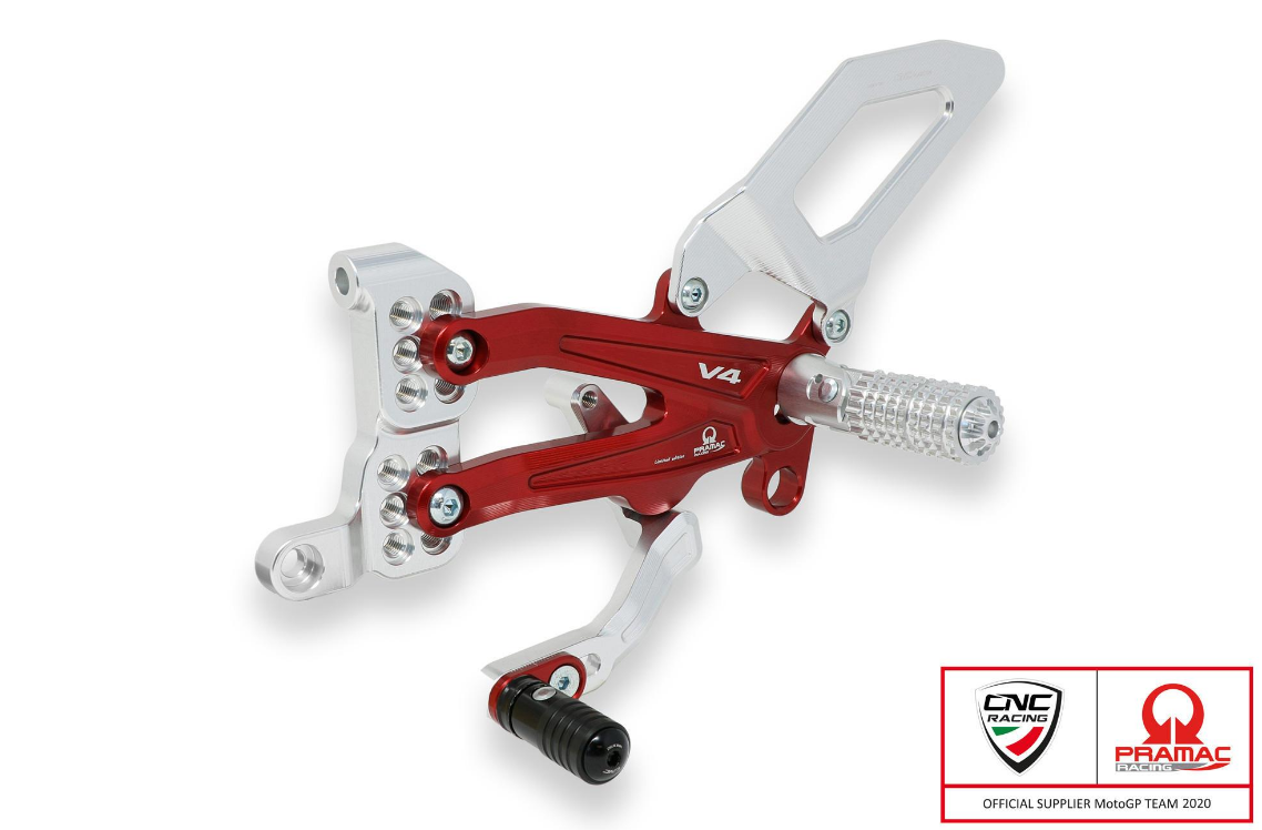 PE409PR - CNC RACING Ducati Streetfighter V4 Adjustable Rearset (Pramac Racing Limited Edition) – Accessories in the Motodeal Motorcycle Aftermarket Accessories and Parts Online Shop