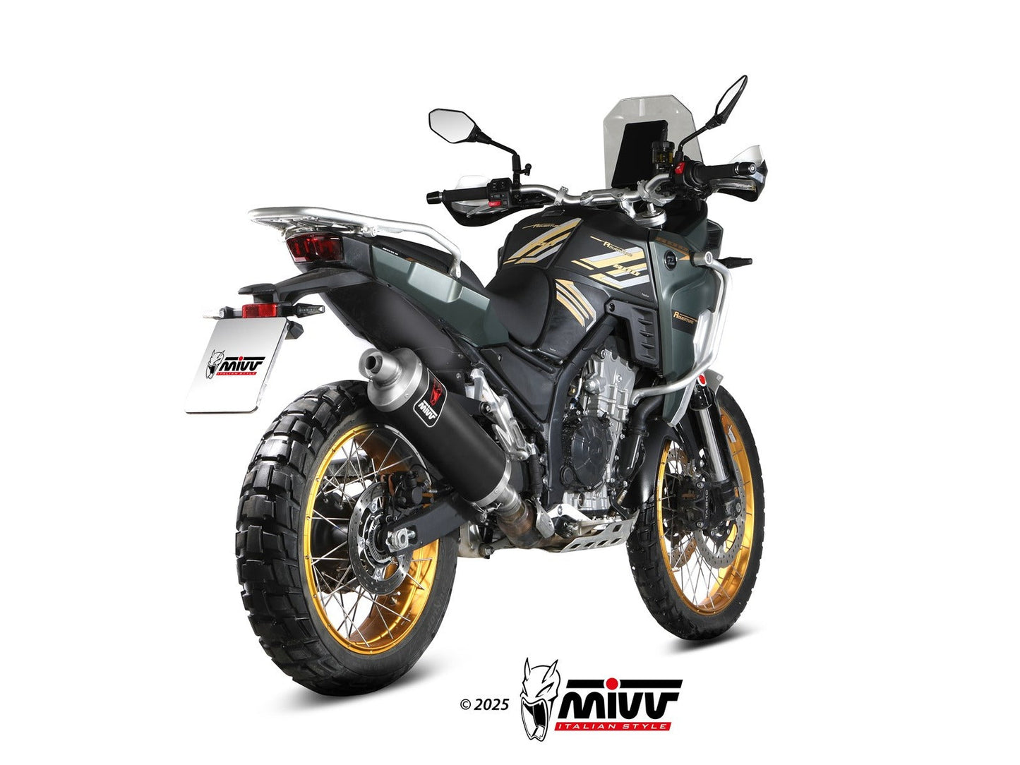 MIVV KO.002 KOVE 800 X ( 2024+ ) Slip-on Exhaust "Dakar" (black; approved) – Accessories in the 2WheelsHero Motorcycle Aftermarket Accessories and Parts Online Shop