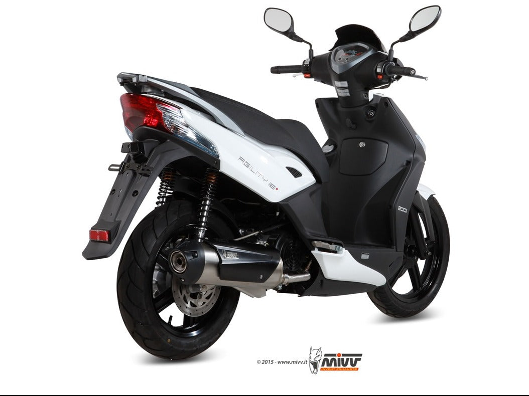 MIVV C.KY.0015 KYMCO AGILITY 125 / 125 R16 / 150 / 200 R16+ ( 2008 / 16 ) Full System Exhaust "Urban" (stainless steel; not approved) – Accessories in the 2WheelsHero Motorcycle Aftermarket Accessories and Parts Online Shop