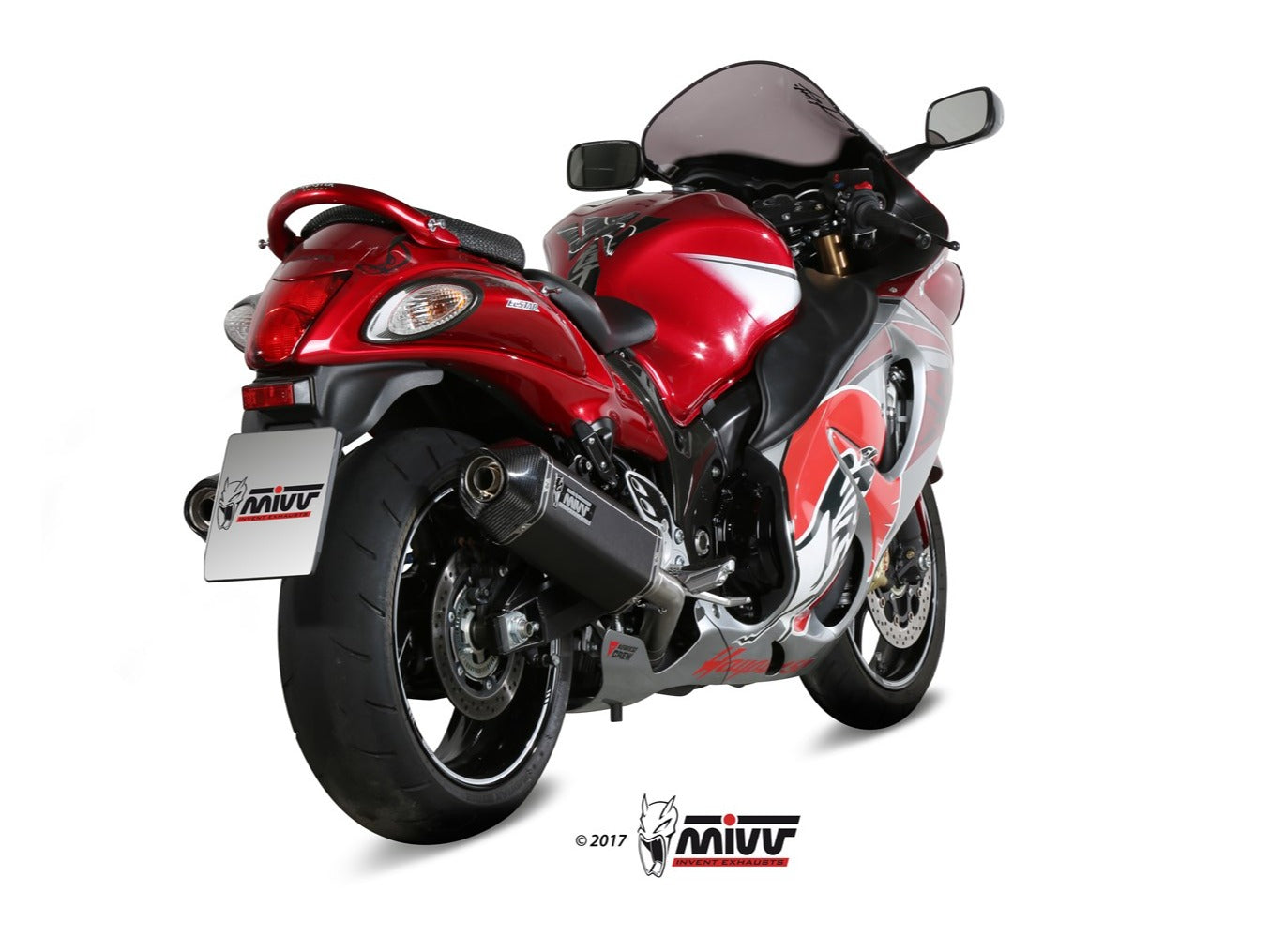 MIVV S.052 SUZUKI GSX-R 1300 Hayabusa ( 2008 / 17 ) Dual Slip-on Exhaust "Speed Edge" (black; approved) – Accessories in the 2WheelsHero Motorcycle Aftermarket Accessories and Parts Online Shop