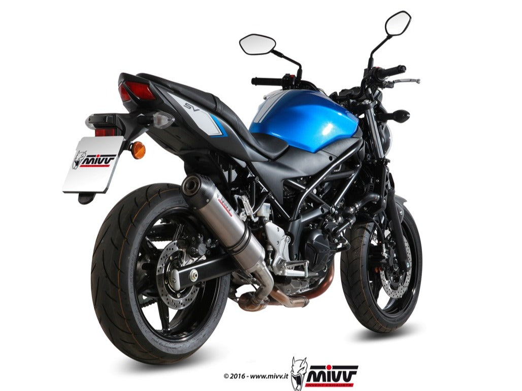 MIVV S.045 SUZUKI SV 650 ( 2016+ ) Slip-on Exhaust "Oval" (titanium + carbon cap; approved) – Accessories in the 2WheelsHero Motorcycle Aftermarket Accessories and Parts Online Shop