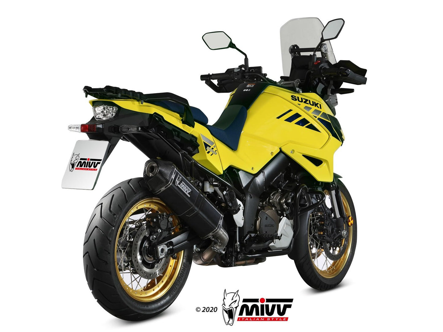 MIVV S.042 SUZUKI V-Strom 1050 ( 2020+ ) Slip-on Exhaust "Speed Edge" (black; approved) – Accessories in the 2WheelsHero Motorcycle Aftermarket Accessories and Parts Online Shop