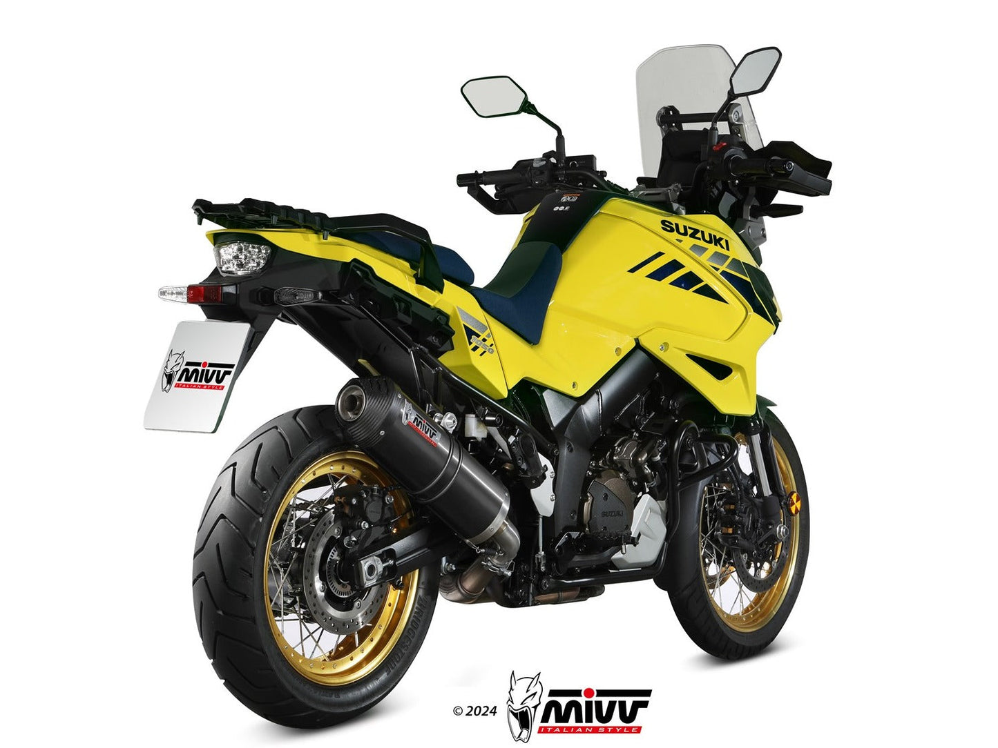 MIVV S.042 SUZUKI V-Strom 1050 ( 2020+ ) Slip-on Exhaust "Oval" (black + carbon cap; approved) – Accessories in the 2WheelsHero Motorcycle Aftermarket Accessories and Parts Online Shop