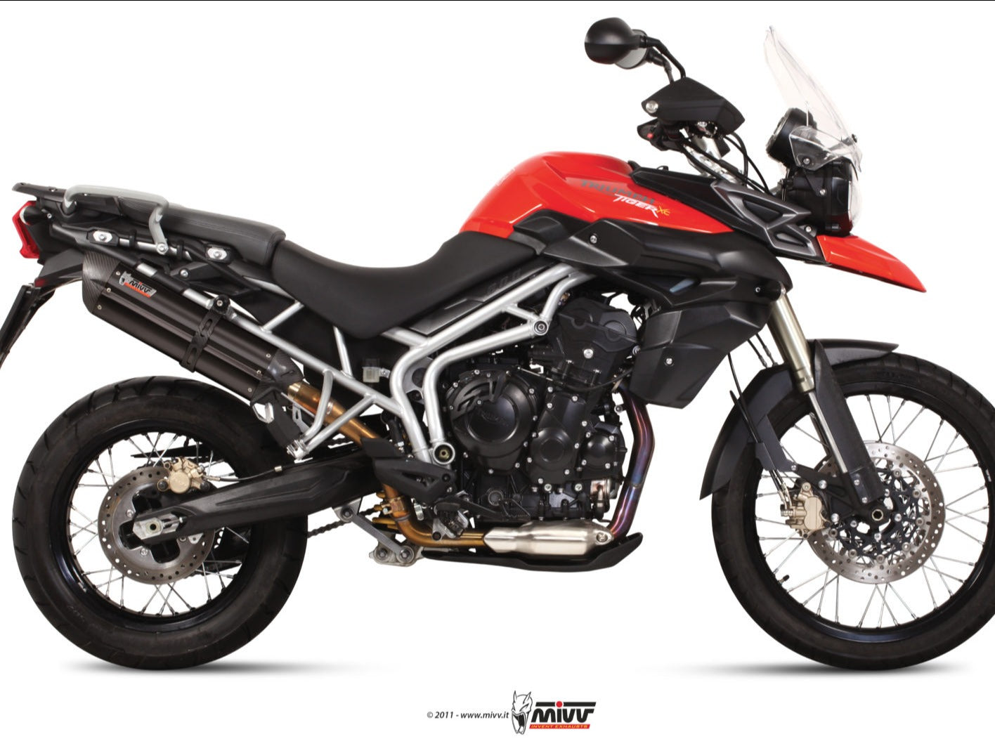 MIVV T.011 TRIUMPH TIGER 800 XC / XR / XRx / XCx / XRT / XCA ( 2011 / 16 ) Slip-on Exhaust "Suono" ( black; approved) – Accessories in the 2WheelsHero Motorcycle Aftermarket Accessories and Parts Online Shop