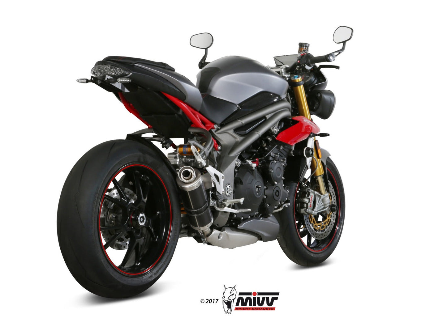 MIVV T.016 TRIUMPH SPEED TRIPLE 1050 R / S / RS ( 2016 - 17 ) Slip On Low Exhaust "GP" (black; approved) – Accessories in the 2WheelsHero Motorcycle Aftermarket Accessories and Parts Online Shop