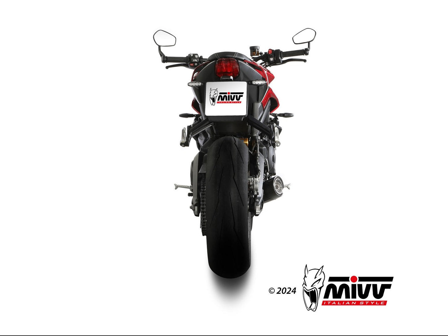 MIVV T.027 TRIUMPH STREET TRIPLE 765 R / RS ( 2023+ ) Full System Exhaust "X-M5" (black; not approved) – Accessories in the 2WheelsHero Motorcycle Aftermarket Accessories and Parts Online Shop