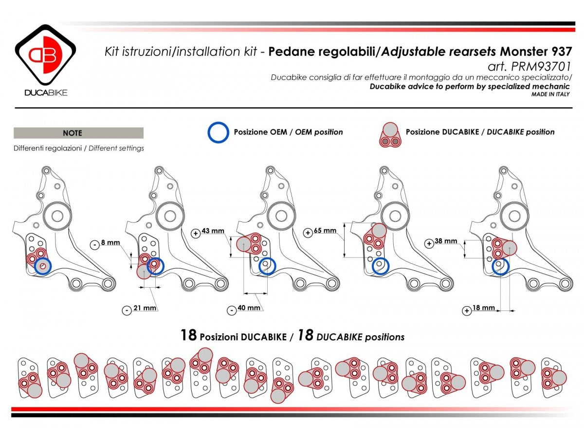 PRM93701D - DBK Ducati Monster 937 / 937 SP / 30° Anniversario (2021+) Adjustable Rearsets – Accessories in the Motodeal Motorcycle Aftermarket Accessories and Parts Online Shop