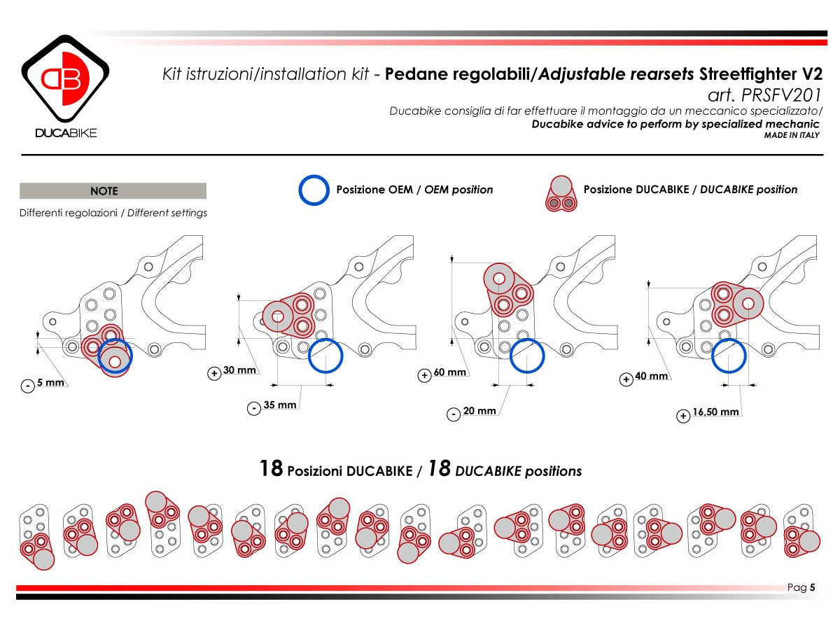 PRSFV201 - DUCABIKE Ducati Streetfighter V2 (2022+) Adjustable Rearset – Accessories in the Motodeal Motorcycle Aftermarket Accessories and Parts Online Shop