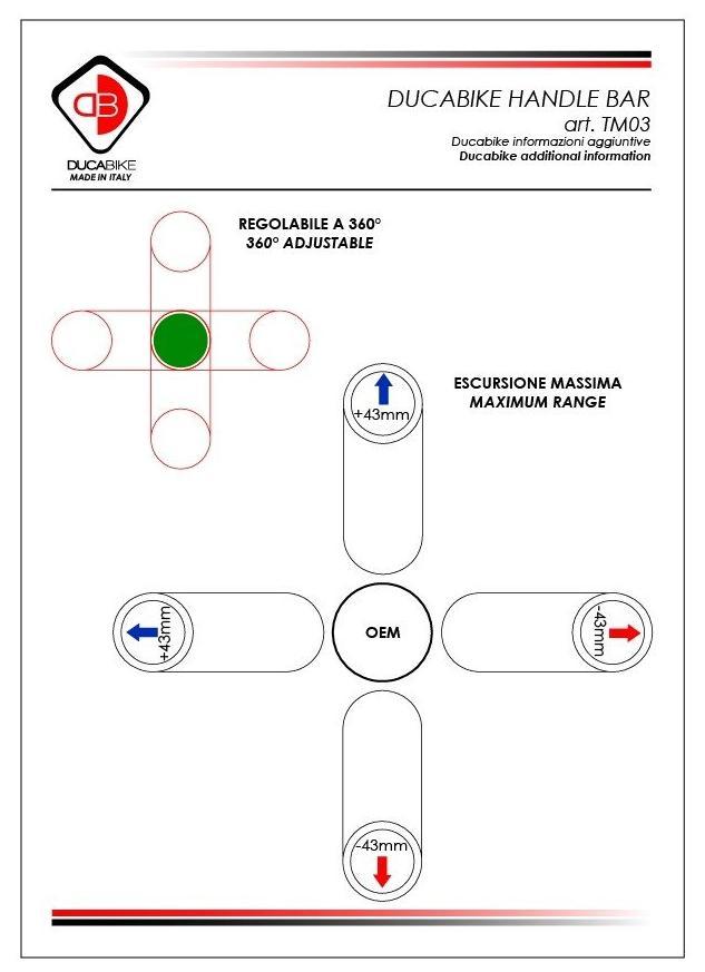 TM03 - DUCABIKE Ducati Scrambler / SuperSport Handlebar Tubes (adjustable 10 degrees) – Accessories in the Motodeal Motorcycle Aftermarket Accessories and Parts Online Shop