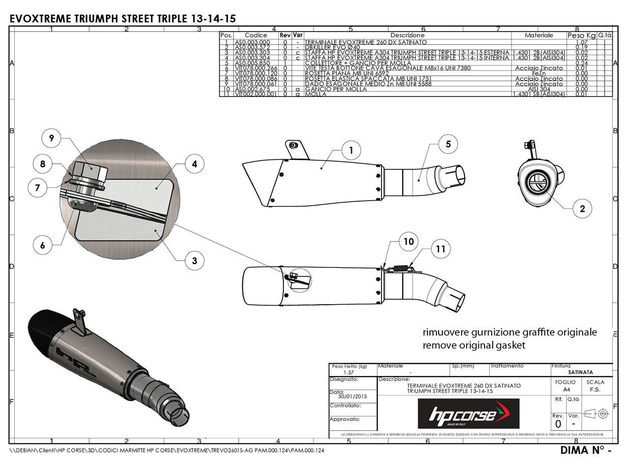 HP CORSE Triumph Street Triple (13/16) Slip-on Exhaust "Evoxtreme Satin" (EU homologated) – Accessories in MotoDeal – Motorcycle Accessories and Parts Online Shop