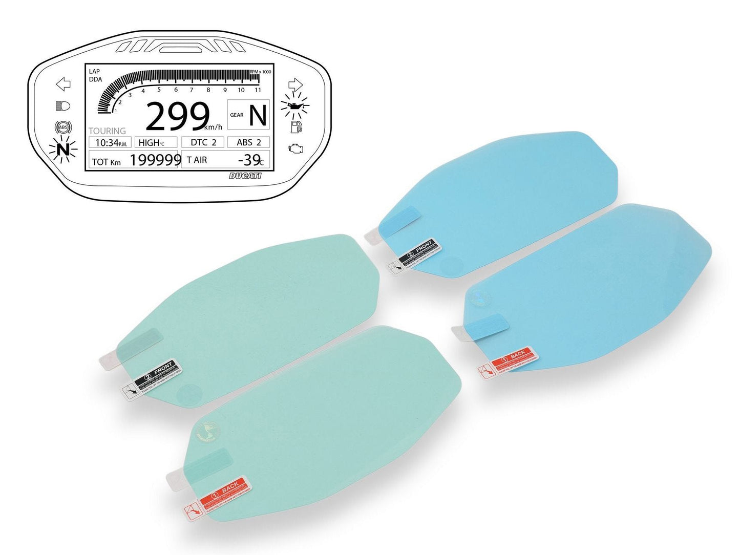 DP004 - CNC RACING Ducati Dashboard Screen Protectors kit – Accessories in the Motodeal Motorcycle Aftermarket Accessories and Parts Online Shop