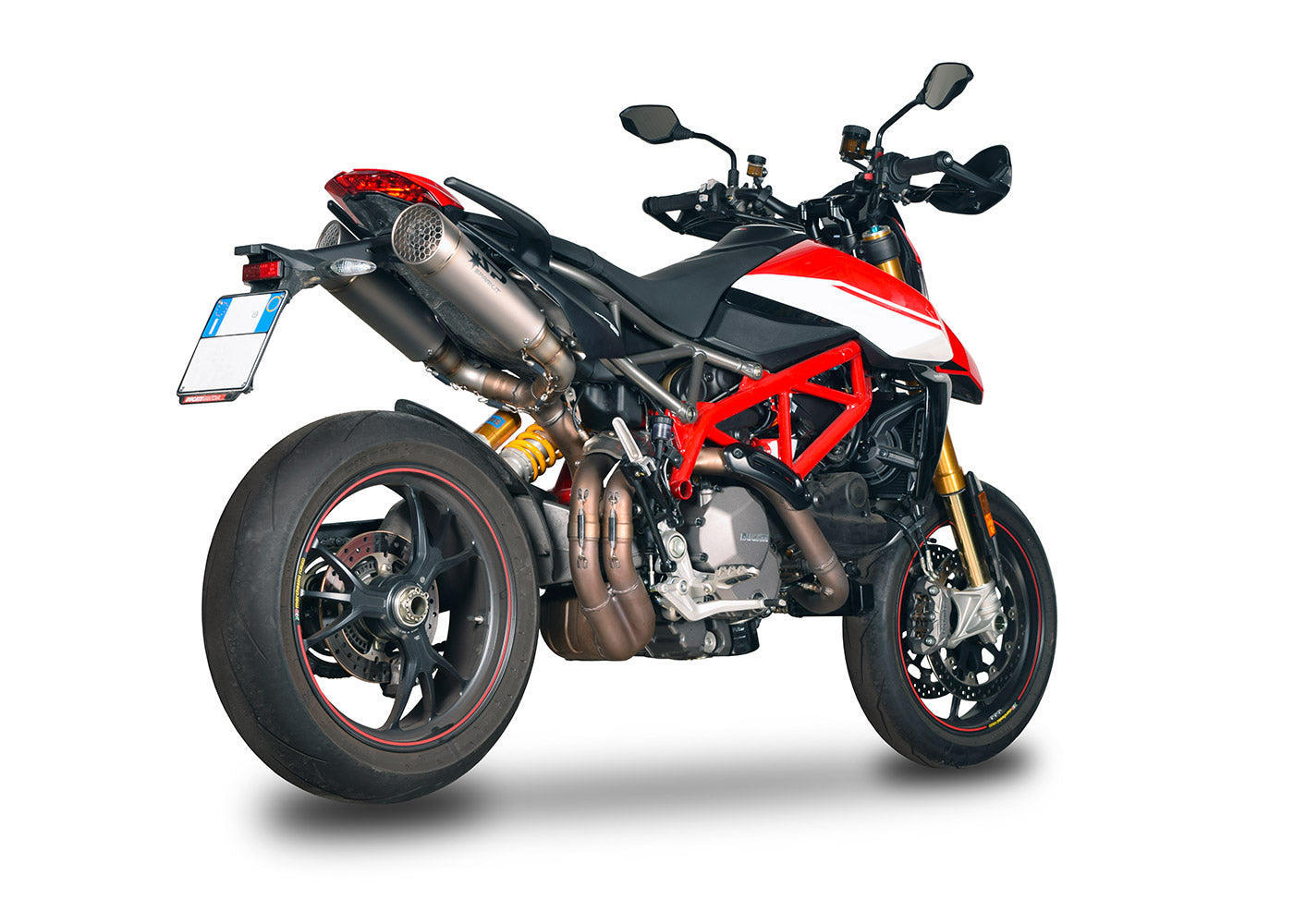 SPARK GDU1808 Ducati Hypermotard 950 (2019+) Titanium Dual Slip-on Exhaust "Grid-o"