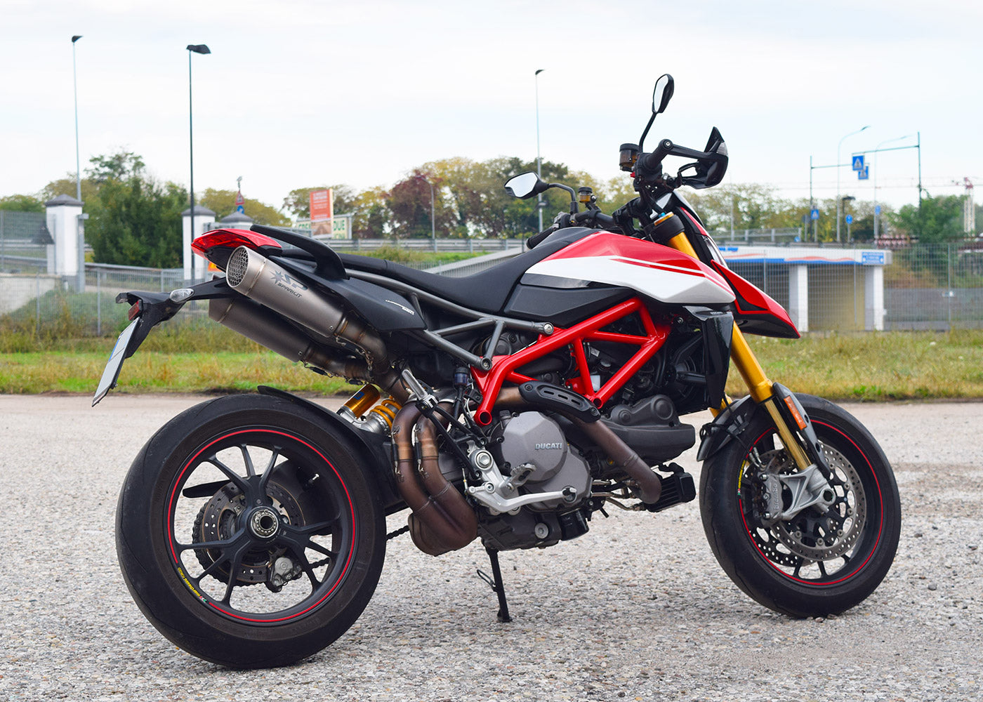 SPARK GDU1808 Ducati Hypermotard 950 (2019+) Titanium Dual Slip-on Exhaust "Grid-o"