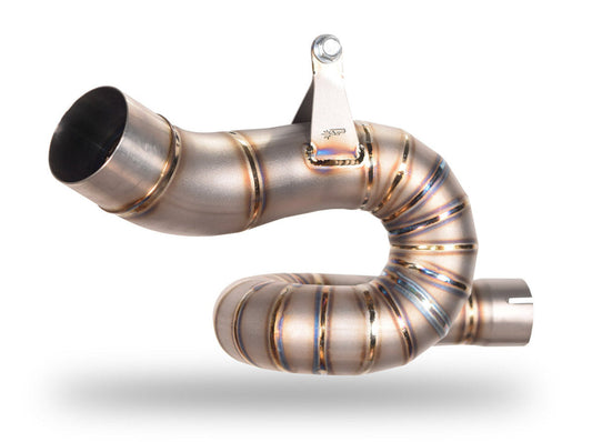 SPARK GTR0501R Triumph Street Triple (2017+) Titanium Exhaust Link Pipe (racing; for SPARK silencers)