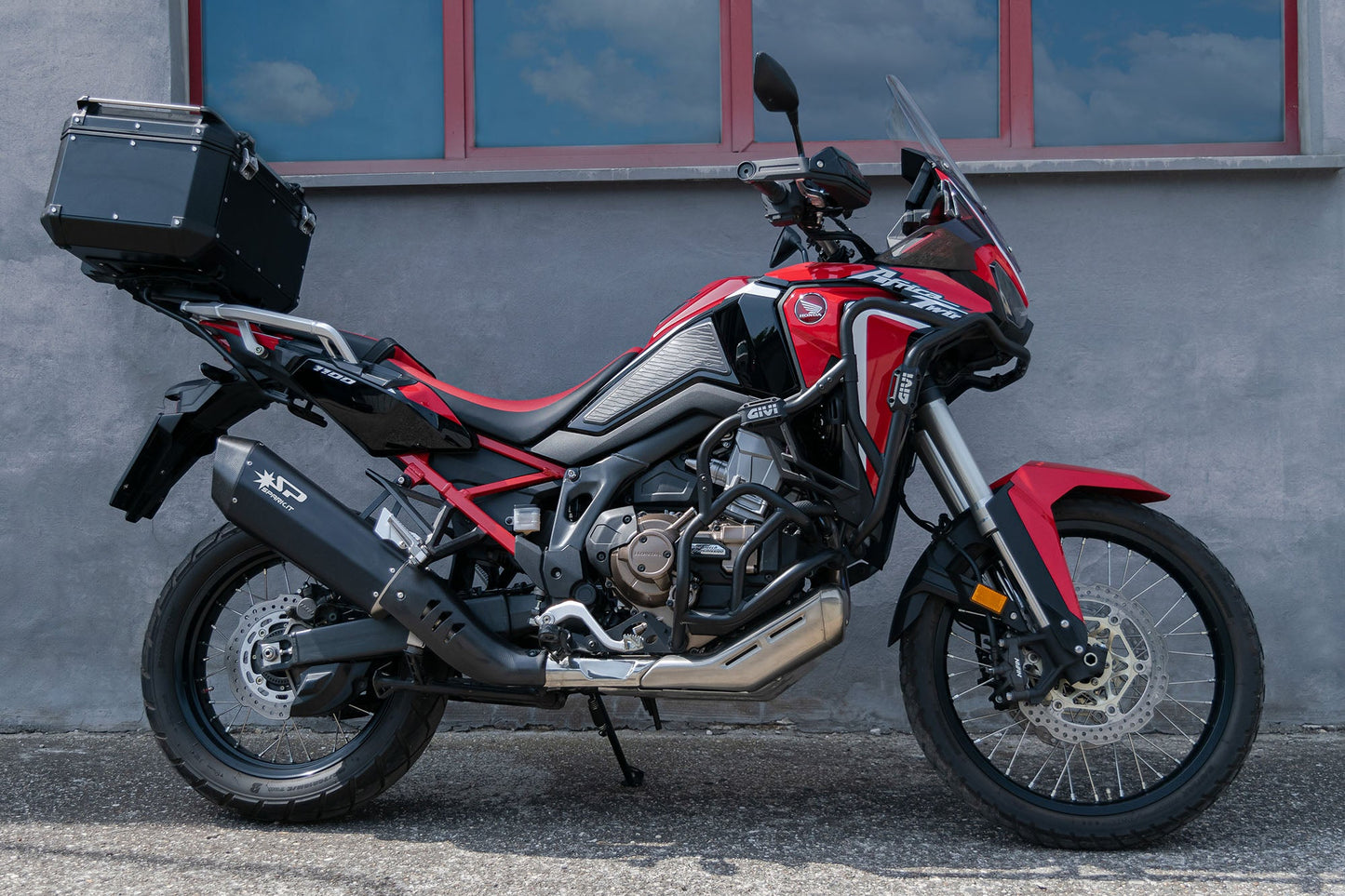 SPARK GHO1702 Honda CRF1100L Africa Twin (2020+) Slip-on Exhaust "Fighter" (approved; black titanium)