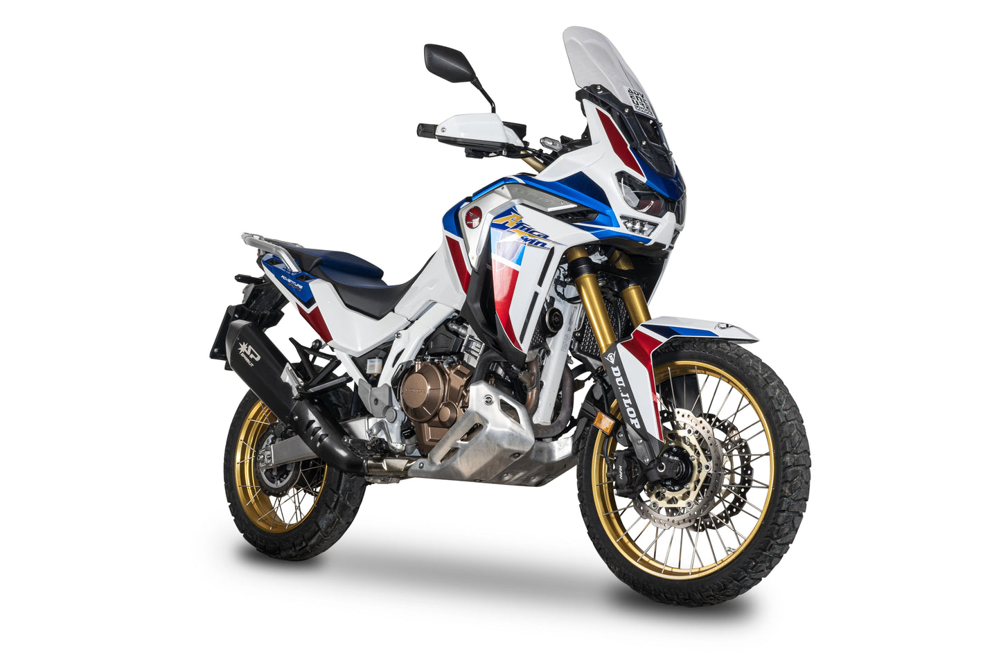 SPARK GHO1702 Honda CRF1100L Africa Twin (2020+) Slip-on Exhaust "Fighter" (approved; black titanium)