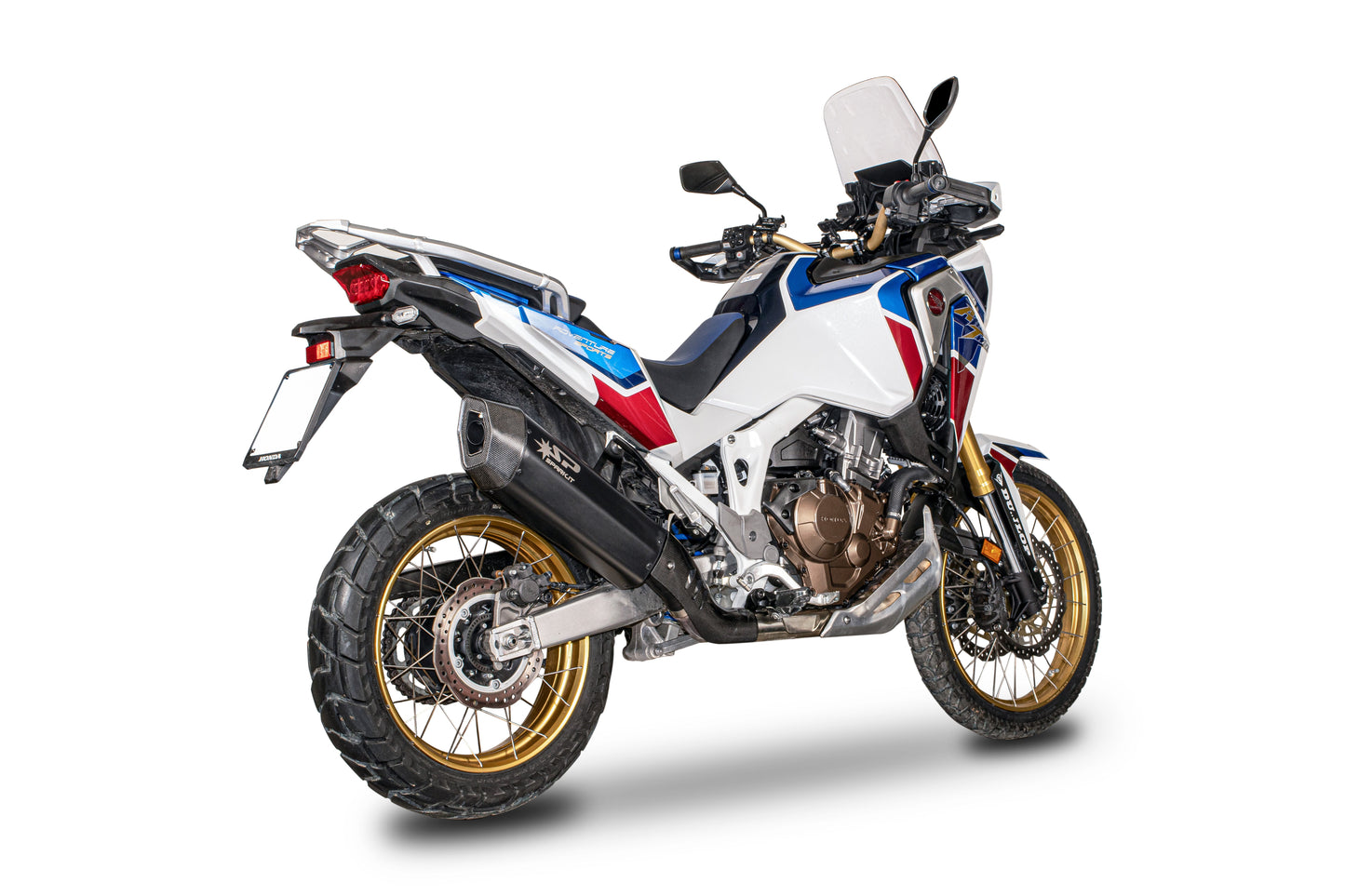 SPARK GHO1702 Honda CRF1100L Africa Twin (2020+) Slip-on Exhaust "Fighter" (approved; black titanium)