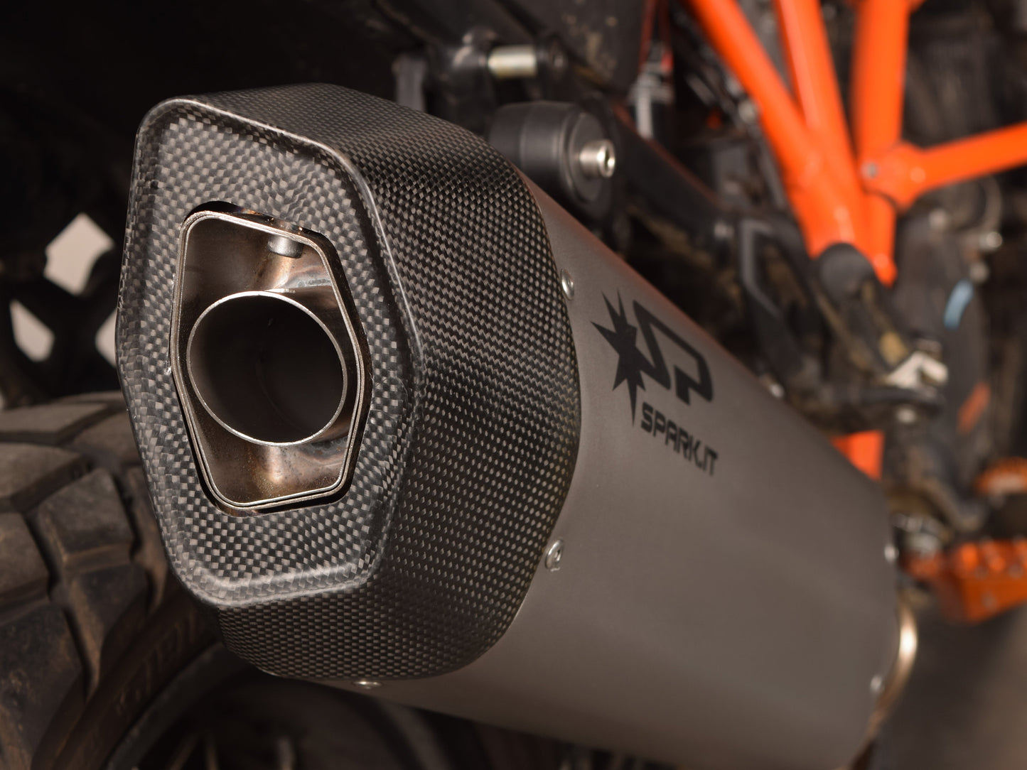 SPARK GKT0204 KTM 1290 Super Adventure (17/20) Slip-on Exhaust "Fighter" (approved; titanium)