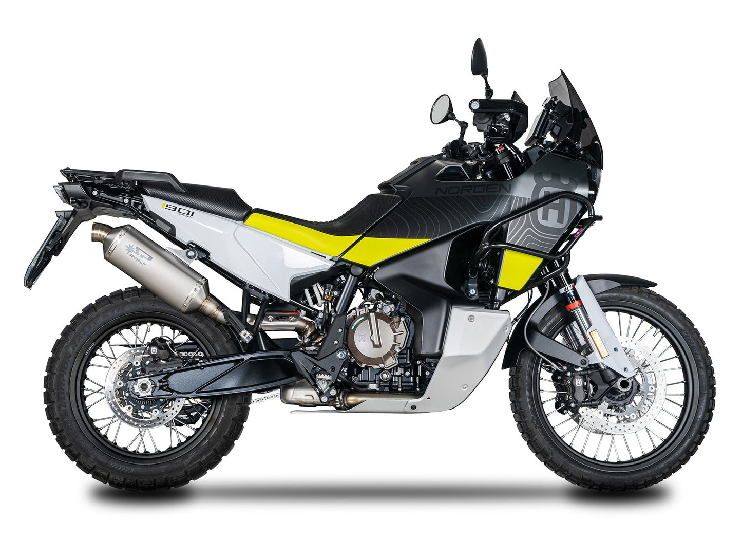 SPARK GKT0501 Husqvarna Norden 901 (2022+) Slip-on Exhaust "Dakar" (EURO 5; titanium)