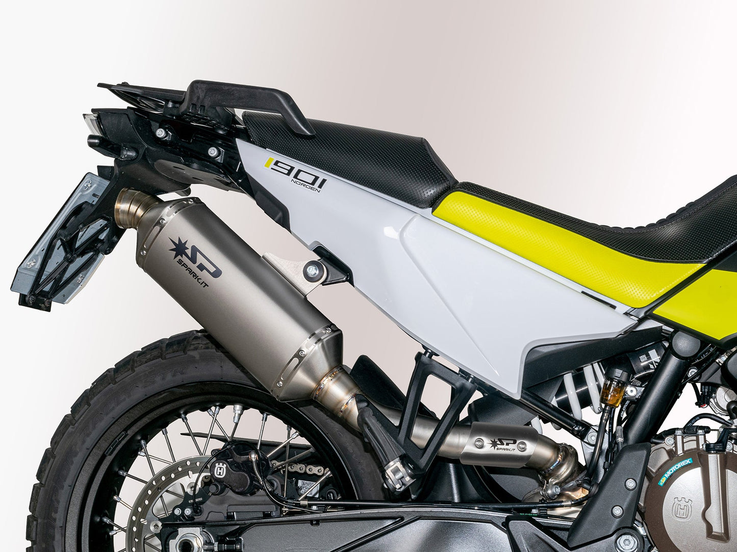 SPARK GKT0501 Husqvarna Norden 901 (2022+) Slip-on Exhaust "Dakar" (EURO 5; titanium)