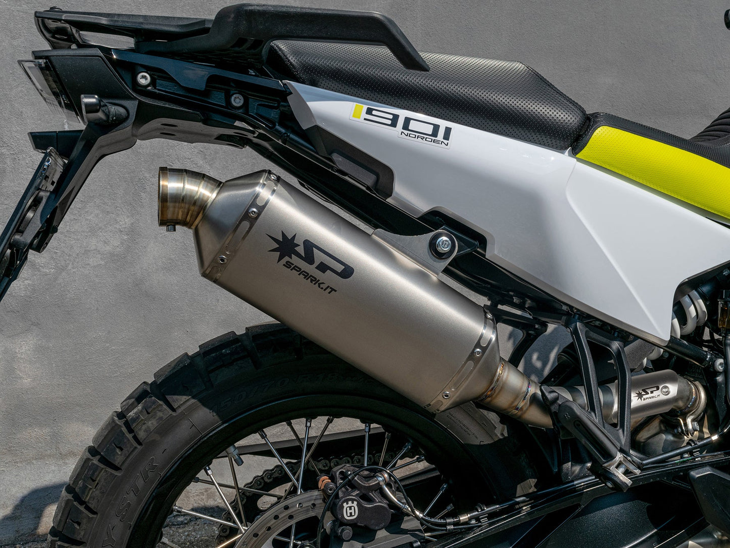 SPARK GKT0501 Husqvarna Norden 901 (2022+) Slip-on Exhaust "Dakar" (EURO 5; titanium)