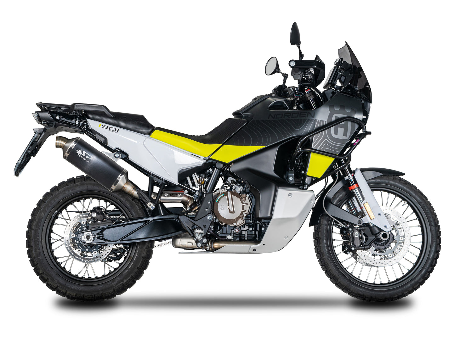 SPARK GKT0501 Husqvarna Norden 901 (2022+) Slip-on Exhaust "Dakar" (EURO 5; dark stainless steel)