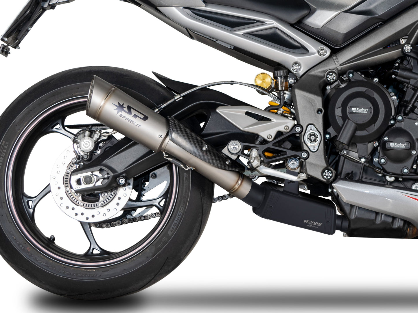 SPARK GTR0505 Triumph Street Triple 765 R / RS / S (20/22) Black Series Semi-full Exhaust System "Grid-O" (EU Homologated)