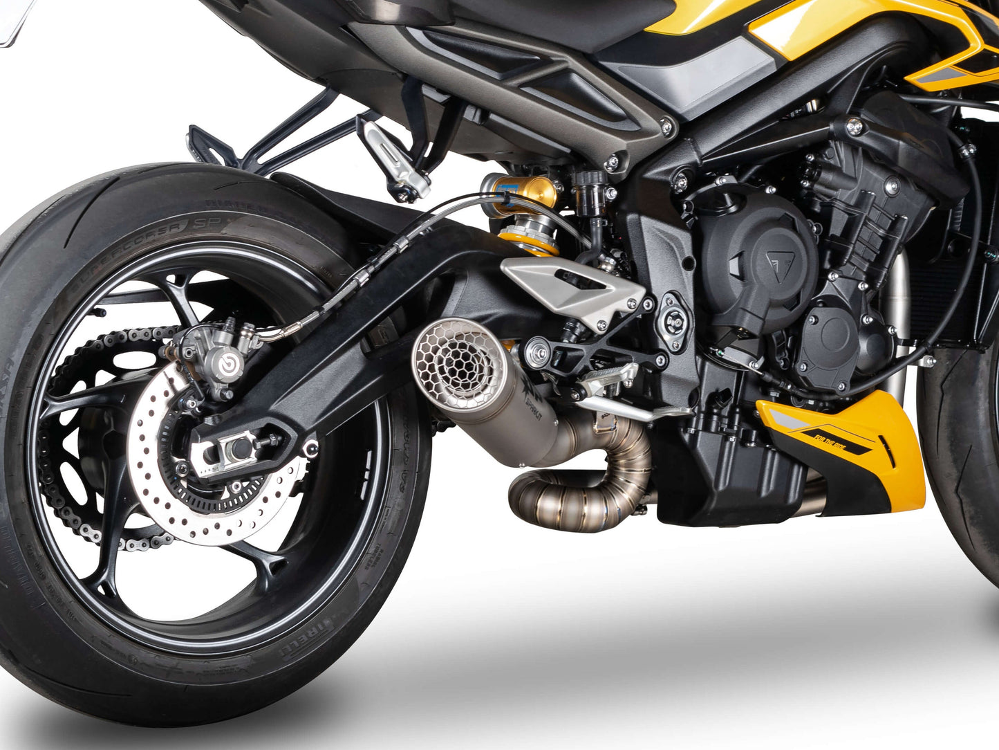 SPARK GTR0501+GTR8502 Triumph Street Triple 765 R / RS / Moto2 Edition (2023+) Titanium Full Exhaust System "Grid-O" (racing)