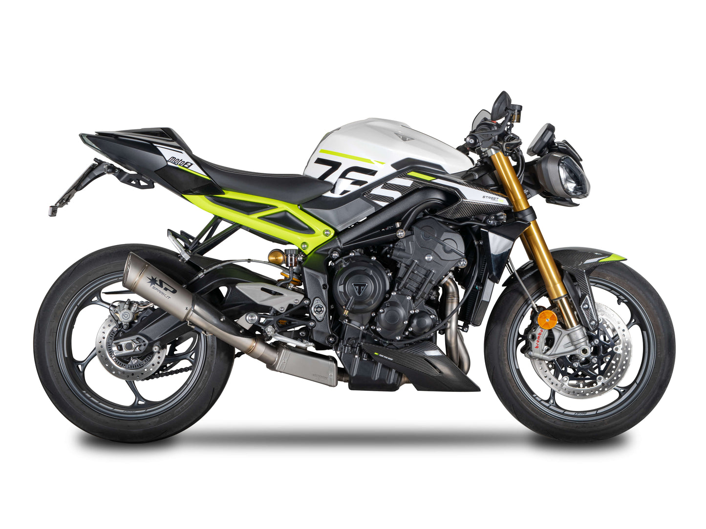 SPARK GTR8825 Triumph Street Triple 765 R / RS / Moto2 Edition (2023+) Titanium Full Exhaust System "Grid-O" (EU Homologated)