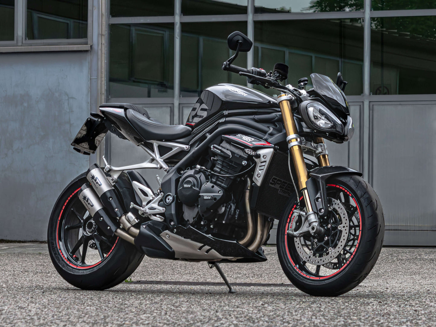 SPARK GTR0104 Triumph Speed Triple 1200RR / 1200RS (2021+) Titanium Slip-on Exhaust "Dyno" (EU Homologated; carbon end caps)