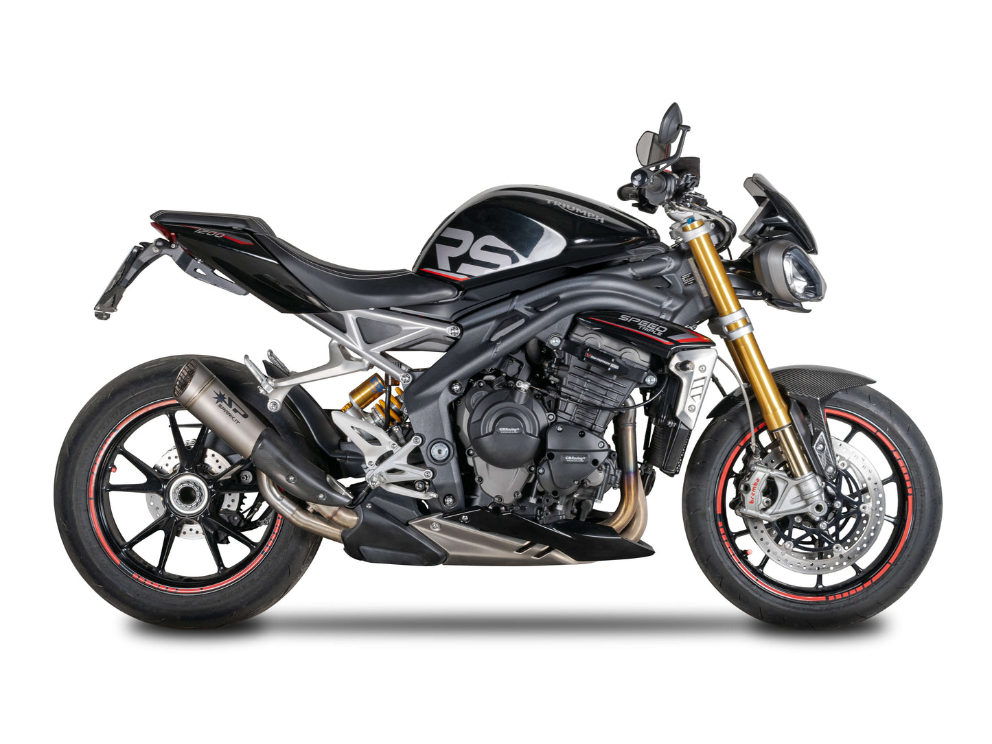 SPARK GTR0105 Triumph Speed Triple 1200RR / 1200RS (2021+) Titanium Slip-on Exhaust "Grid-O" (EU Homologated)