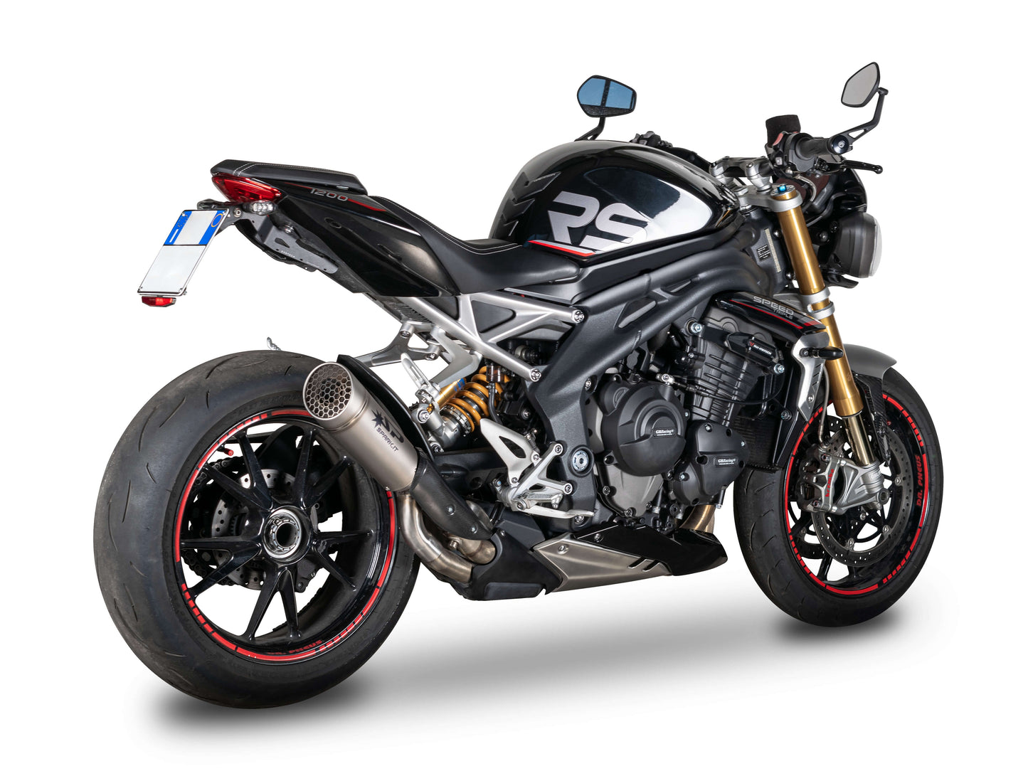 SPARK GTR0105 Triumph Speed Triple 1200RR / 1200RS (2021+) Titanium Slip-on Exhaust "Grid-O" (EU Homologated)