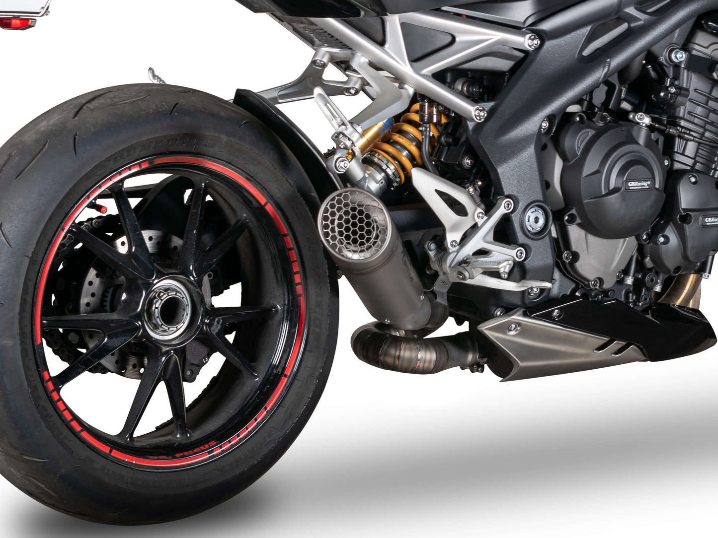 SPARK GTR0107 Triumph Speed Triple 1200RR / 1200RS (2021+) Titanium Slip-on Exhaust "Grid-O" (racing)