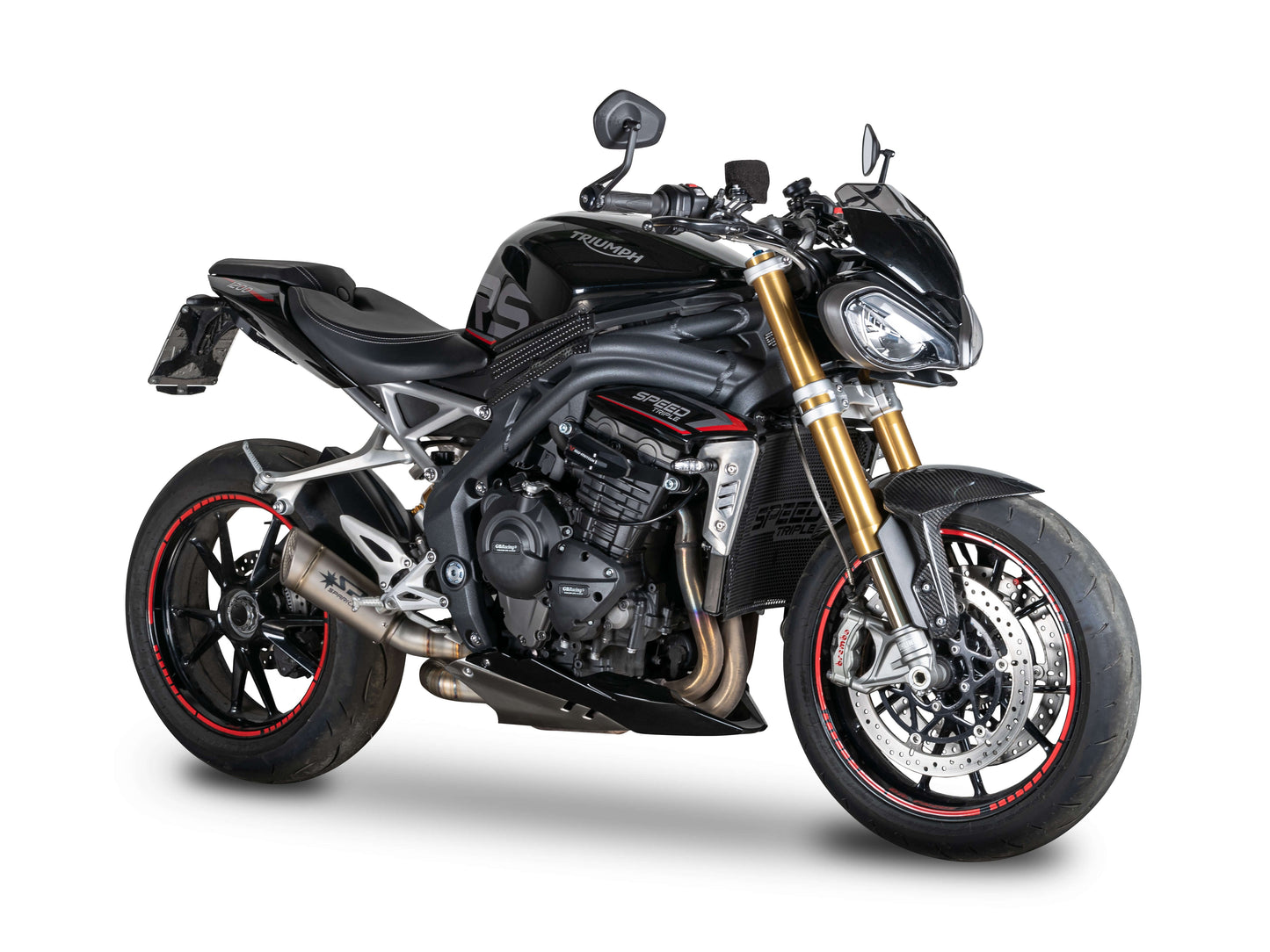 SPARK GTR0107 Triumph Speed Triple 1200RR / 1200RS (2021+) Titanium Slip-on Exhaust "Grid-O" (racing)