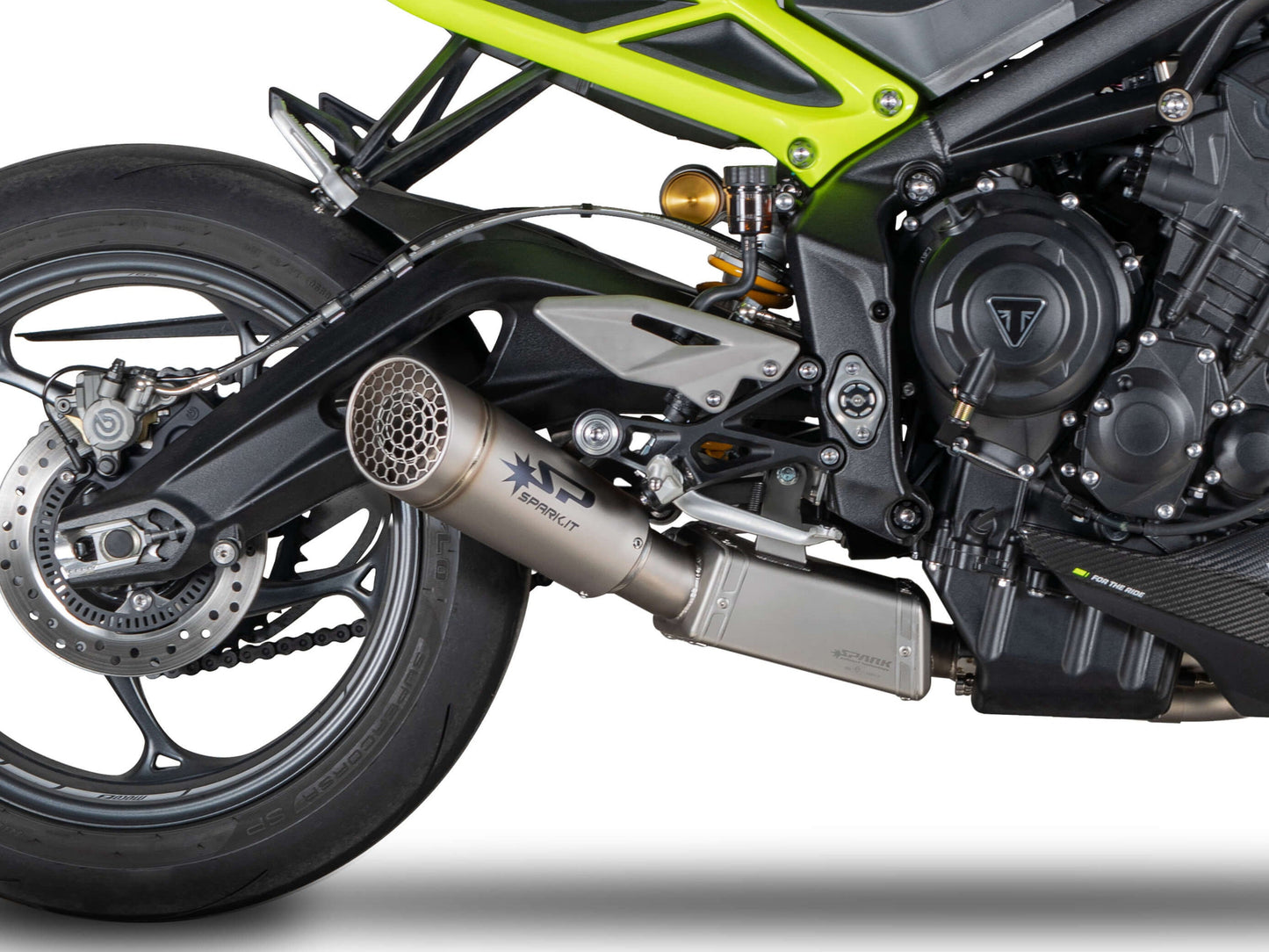 SPARK GTR0507TOM+GTR8502 Triumph Street Triple 765 R / RS / Moto2 Edition (2023+) Titanium Full Exhaust System "Grid-O" (EU Homologated)