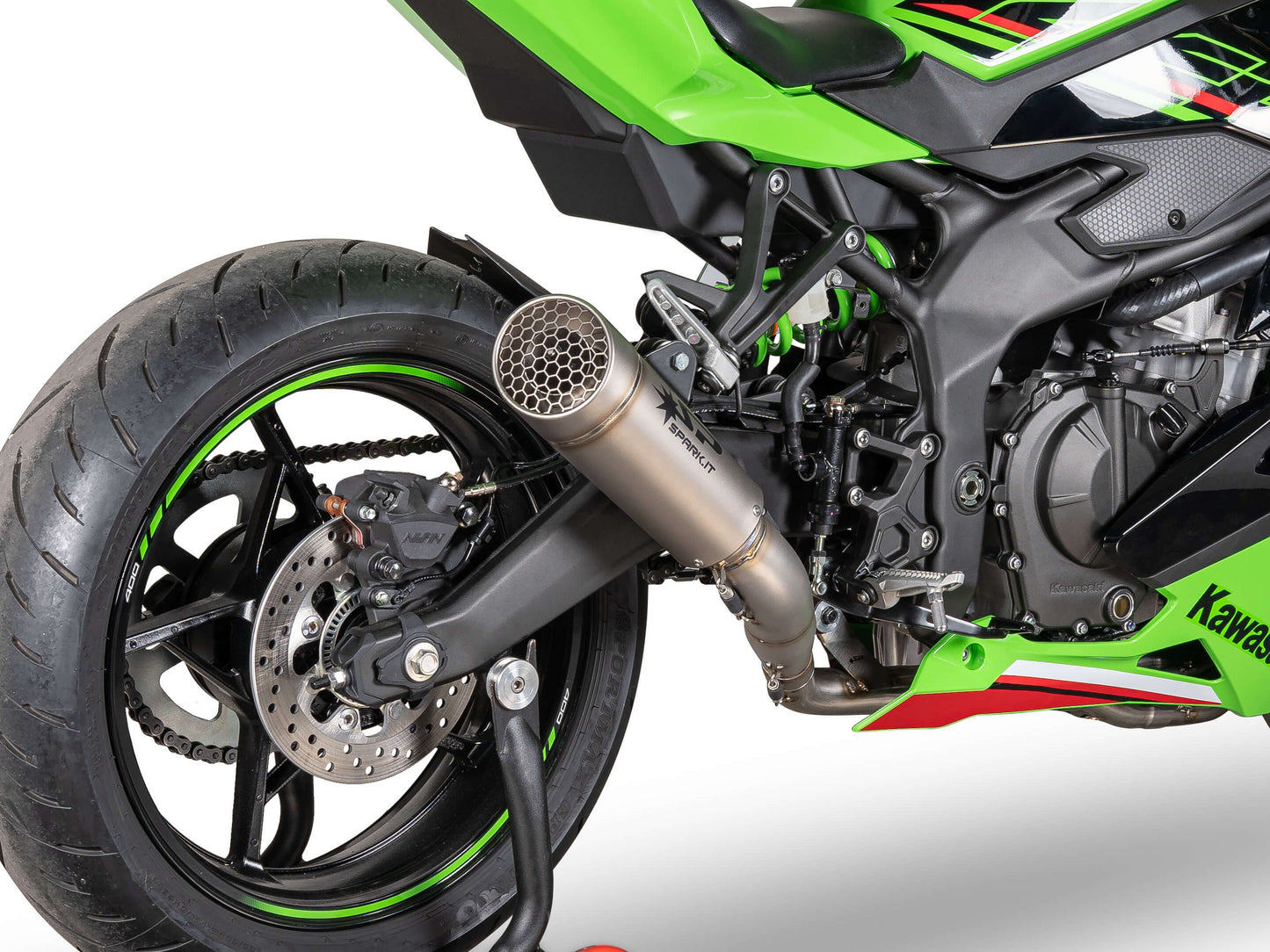 SPARK GKA8851 + SKIT117 Kawasaki ZX-4RR (2024+) Titanium Full Exhaust System "Grid-O" (racing)