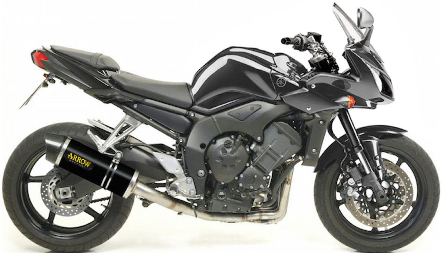 ARROW 71343MI+71708AKN Yamaha FZ1/Fazer (2006+) Dark Aluminum Slip-on Exhaust "Maxi Race Tech" – Accessories in the 2WheelsHero Motorcycle Aftermarket Accessories and Parts Online Shop