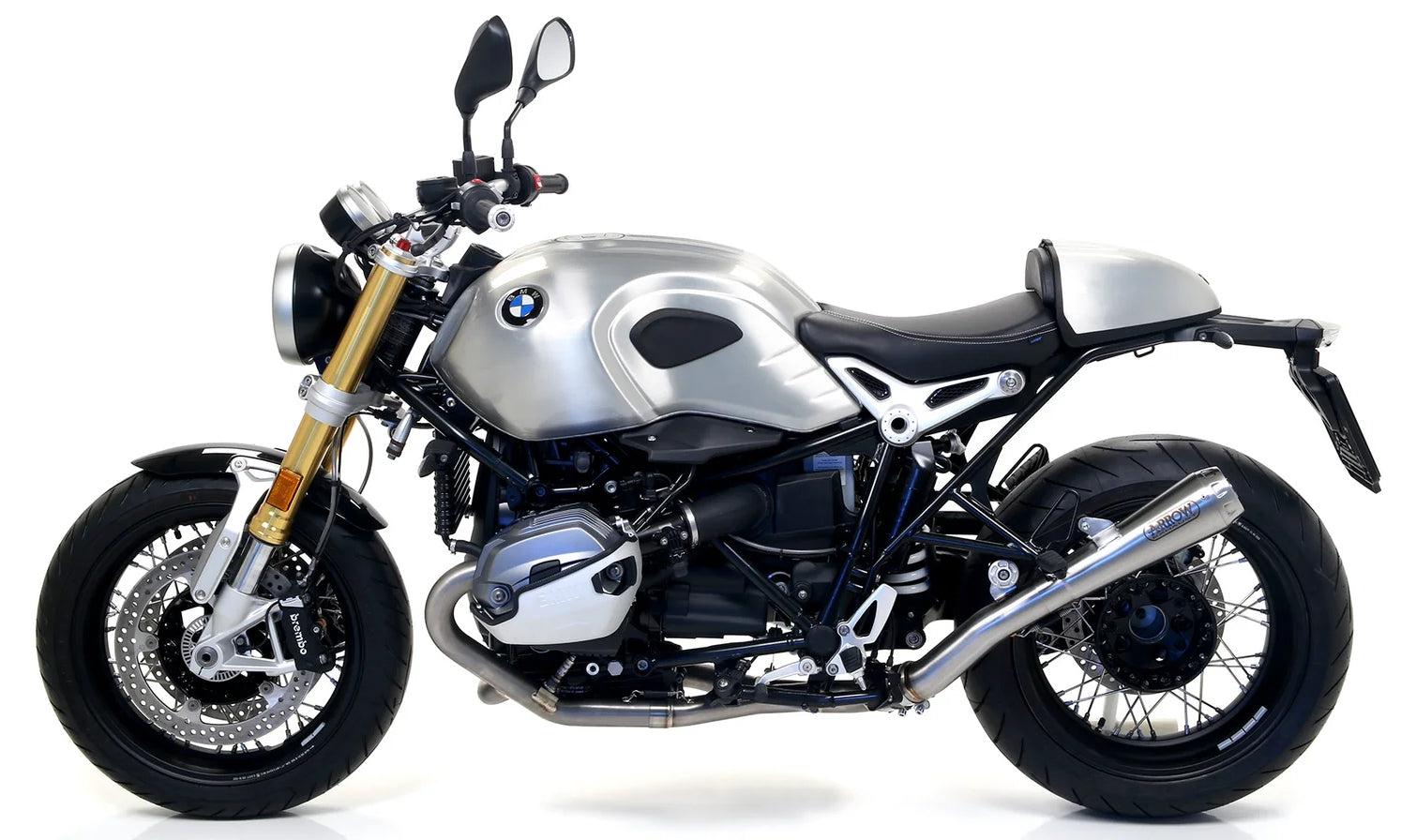 ARROW 71635MI+71503PRI BMW Rninet (2017+) Steel Alloy Slip-on Exhaust "Pro Race" – Accessories in the 2WheelsHero Motorcycle Aftermarket Accessories and Parts Online Shop