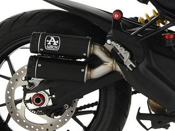 ARROW 71923RBN Ducati Multistrada 950 (19/21) Slip-on Exhaust "Rebel" (dark stainless steel) – Accessories in the 2WheelsHero Motorcycle Aftermarket Accessories and Parts Online Shop