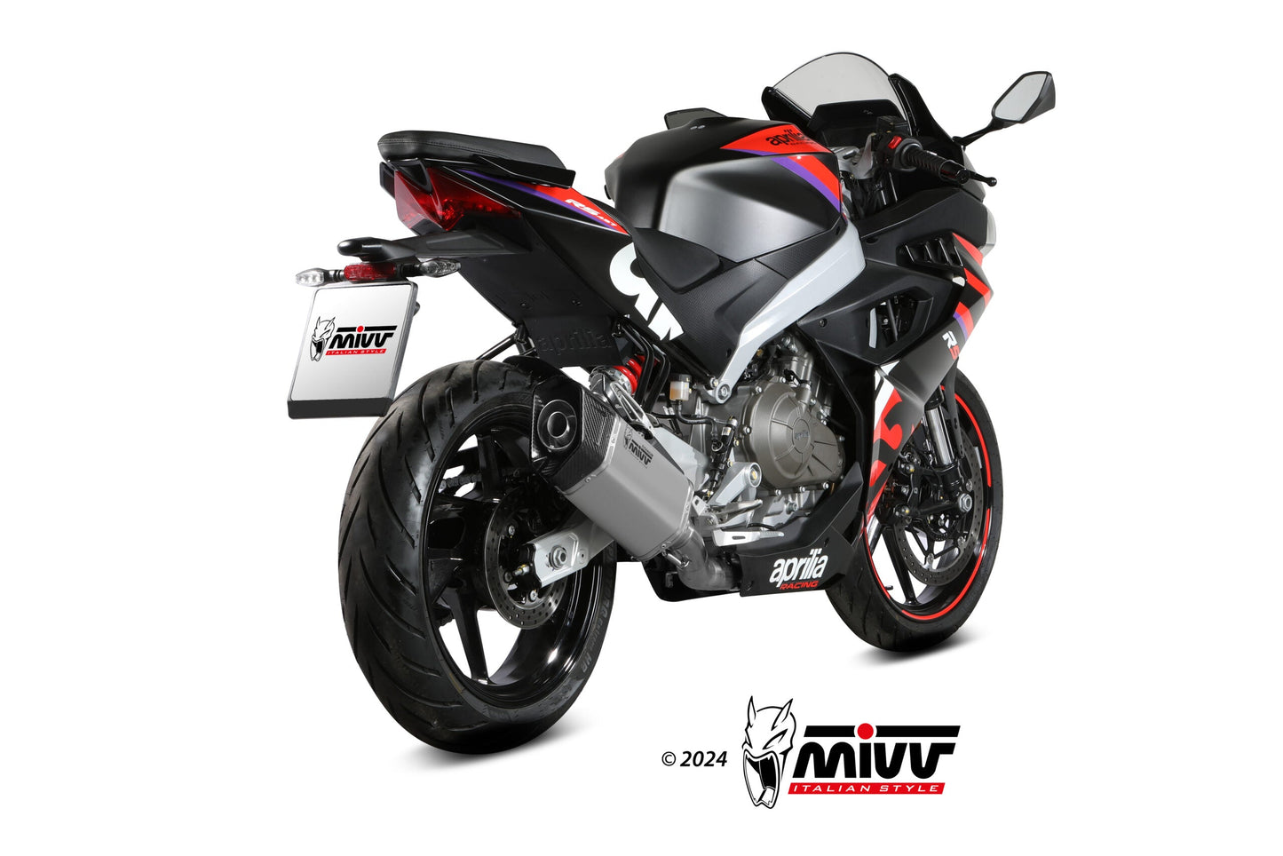 MIVV A.021 Aprilia RS457 (2024+) Full System High Exhaust "SR-1" (titanium; approved) – Accessories in the 2WheelsHero Motorcycle Aftermarket Accessories and Parts Online Shop