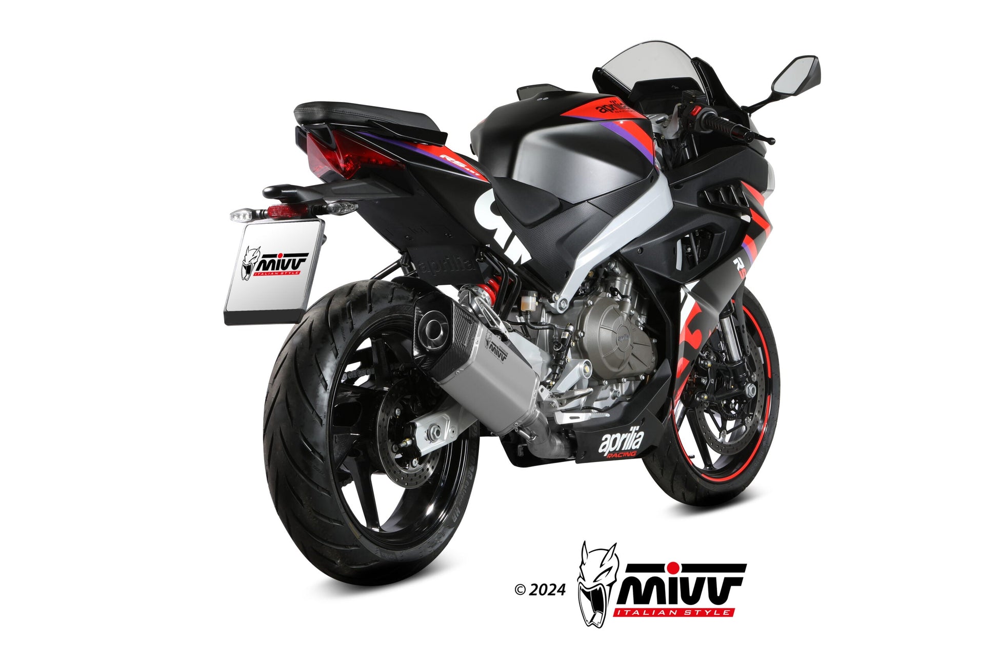 MIVV A.021 Aprilia RS457 (2024+) Full System High Exhaust "SR-1" (titanium; approved) – Accessories in the 2WheelsHero Motorcycle Aftermarket Accessories and Parts Online Shop