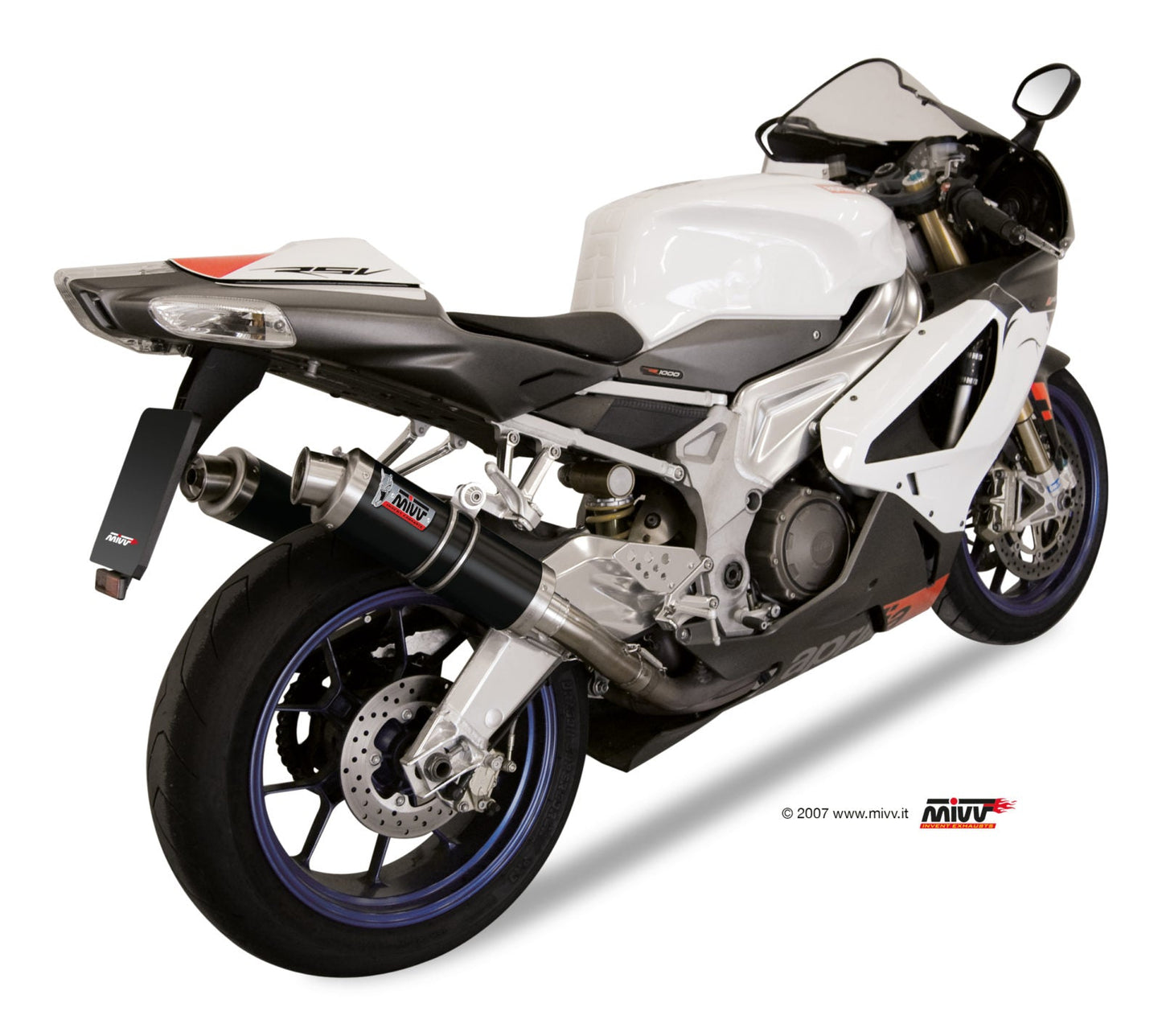 MIVV A.004 Aprilia RSV 1000 (04/08) Dual Slip-on Exhaust "GP" (black;not approved) – Accessories in the 2WheelsHero Motorcycle Aftermarket Accessories and Parts Online Shop