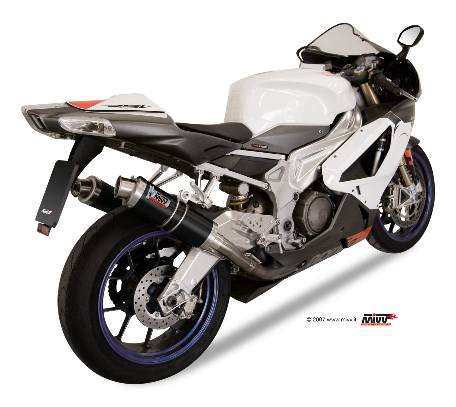 MIVV A.004 Aprilia RSV 1000 (04/08) Dual Slip-on Exhaust "GP" (black;not approved) – Accessories in the 2WheelsHero Motorcycle Aftermarket Accessories and Parts Online Shop